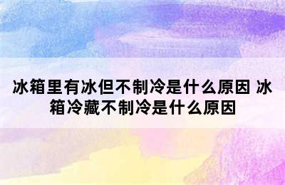 冰箱里有冰但不制冷是什么原因 冰箱冷藏不制冷是什么原因